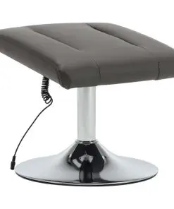 vidaXL Massage Recliner with Footstool Grey Faux Leather