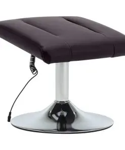 vidaXL Massage Recliner with Footstool Brown Faux Leather