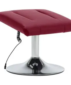 vidaXL Massage Recliner with Footstool Wine Red Faux Leather