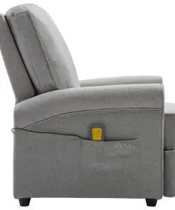 vidaXL Massage Recliner Light Grey Fabric