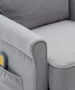 vidaXL Massage Recliner Light Grey Fabric