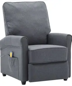 vidaXL Massage Recliner Dark Grey Fabric