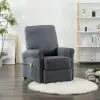 vidaXL Massage Recliner Dark Grey Fabric
