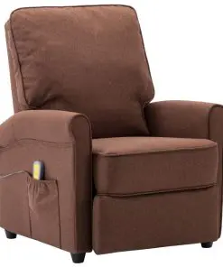 vidaXL Massage Recliner Brown Fabric