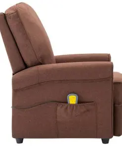 vidaXL Massage Recliner Brown Fabric
