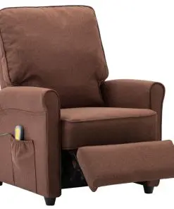 vidaXL Massage Recliner Brown Fabric
