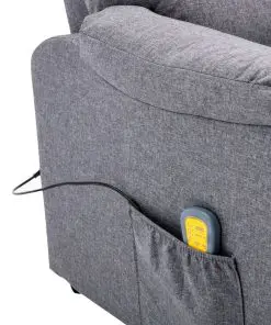 vidaXL TV Massage Recliner Light Grey Fabric