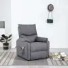 vidaXL TV Massage Recliner Light Grey Fabric