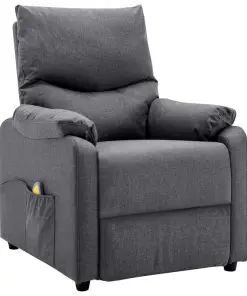 vidaXL TV Massage Recliner Dark Grey Fabric