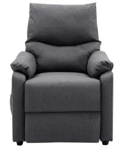 vidaXL TV Massage Recliner Dark Grey Fabric