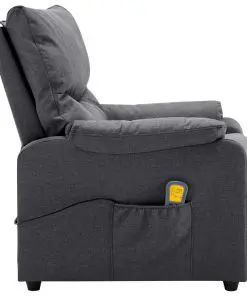 vidaXL TV Massage Recliner Dark Grey Fabric
