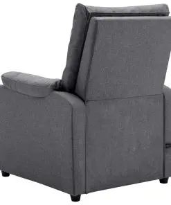 vidaXL TV Massage Recliner Dark Grey Fabric