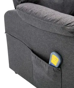 vidaXL TV Massage Recliner Dark Grey Fabric