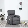 vidaXL TV Massage Recliner Dark Grey Fabric