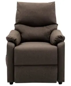 vidaXL TV Massage Recliner Brown Fabric