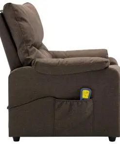 vidaXL TV Massage Recliner Brown Fabric