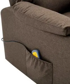vidaXL TV Massage Recliner Brown Fabric