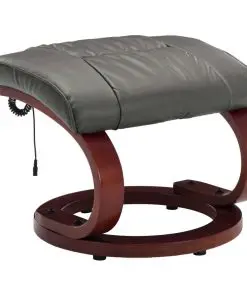 vidaXL Massage Recliner with Footstool Grey Faux Leather