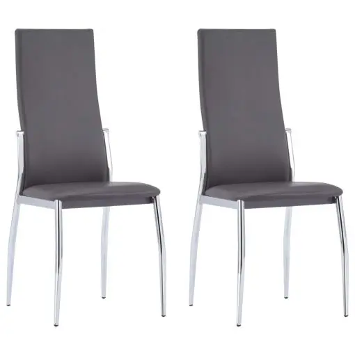 vidaXL Dining Chairs 2 pcs Grey Faux Leather