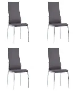 vidaXL Dining Chairs 4 pcs Grey Faux Leather