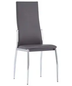 vidaXL Dining Chairs 4 pcs Grey Faux Leather