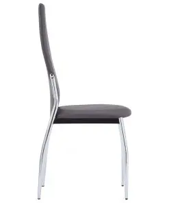 vidaXL Dining Chairs 4 pcs Grey Faux Leather