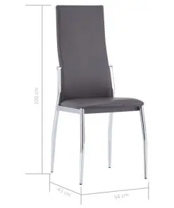 vidaXL Dining Chairs 4 pcs Grey Faux Leather