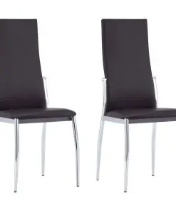 vidaXL Dining Chairs 2 pcs Brown Faux Leather