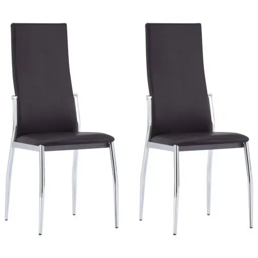 vidaXL Dining Chairs 2 pcs Brown Faux Leather