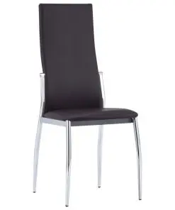 vidaXL Dining Chairs 2 pcs Brown Faux Leather