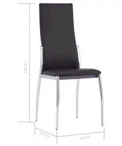 vidaXL Dining Chairs 2 pcs Brown Faux Leather