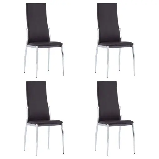 vidaXL Dining Chairs 4 pcs Brown Faux Leather