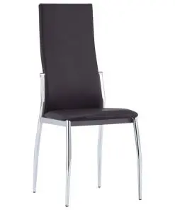 vidaXL Dining Chairs 4 pcs Brown Faux Leather