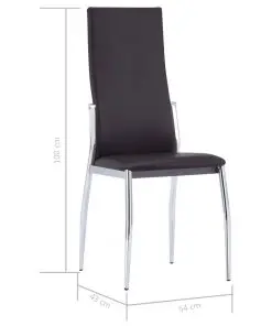 vidaXL Dining Chairs 4 pcs Brown Faux Leather