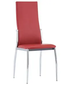 vidaXL Dining Chairs 2 pcs Red Faux Leather