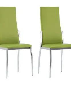 vidaXL Dining Chairs 2 pcs Green Faux Leather