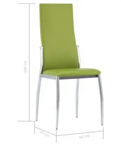 vidaXL Dining Chairs 2 pcs Green Faux Leather