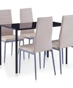 vidaXL Five Piece Dining Set Cappuccino