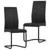vidaXL Cantilever Dining Chairs 2 pcs Black Faux Leather vidaXL Cantilever Dining Chairs 2 pcs Black Faux Leather