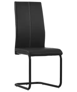 vidaXL Dining Chairs 2 pcs Black Faux Leather