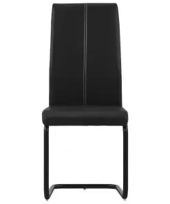 vidaXL Dining Chairs 2 pcs Black Faux Leather