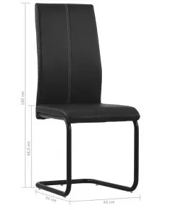 vidaXL Dining Chairs 2 pcs Black Faux Leather