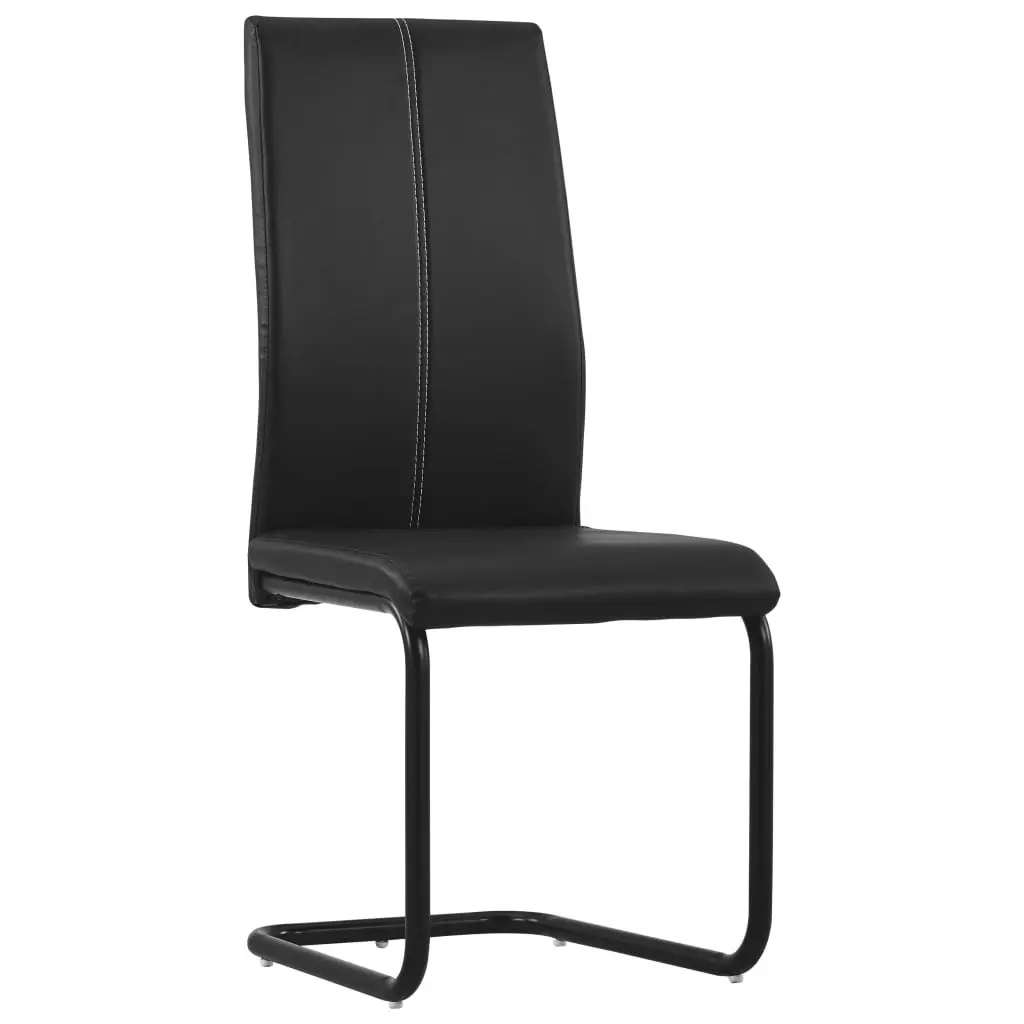 vidaXL Dining Chairs 4 pcs Black Faux Leather