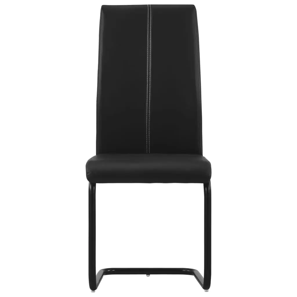 vidaXL Dining Chairs 4 pcs Black Faux Leather