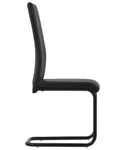 vidaXL Dining Chairs 4 pcs Black Faux Leather