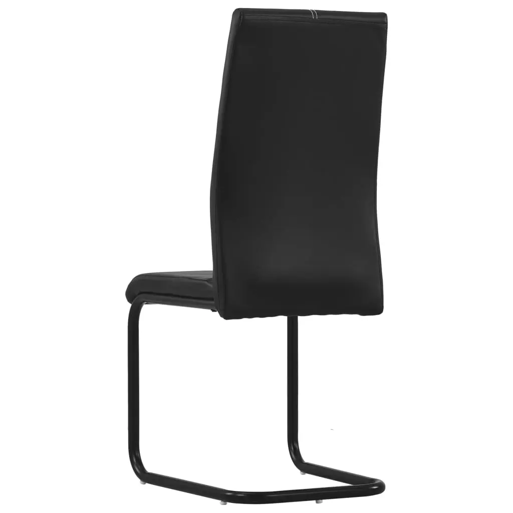 vidaXL Dining Chairs 4 pcs Black Faux Leather