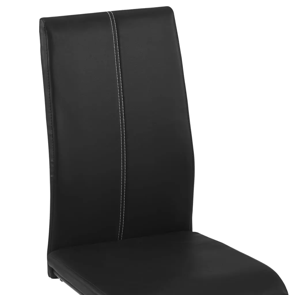 vidaXL Dining Chairs 4 pcs Black Faux Leather