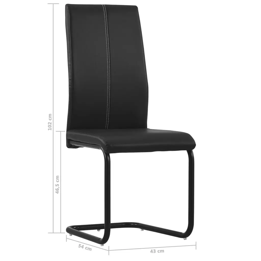 vidaXL Dining Chairs 4 pcs Black Faux Leather