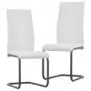 vidaXL Cantilever Dining Chairs 2 pcs White Faux Leather vidaXL Cantilever Dining Chairs 2 pcs White Faux Leather