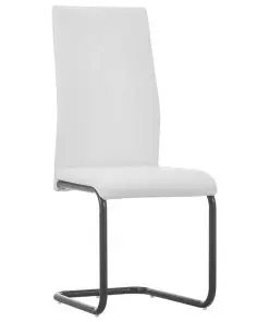 vidaXL Dining Chairs 2 pcs White Faux Leather